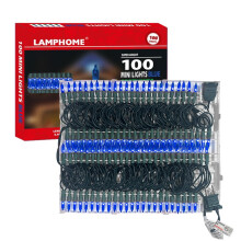 100 Blue Mini String Lights Set with Tray, White WireUL Certified - ldeal for Christmas Tree, Holiday Party, Garden, Patio & Wedding Decor