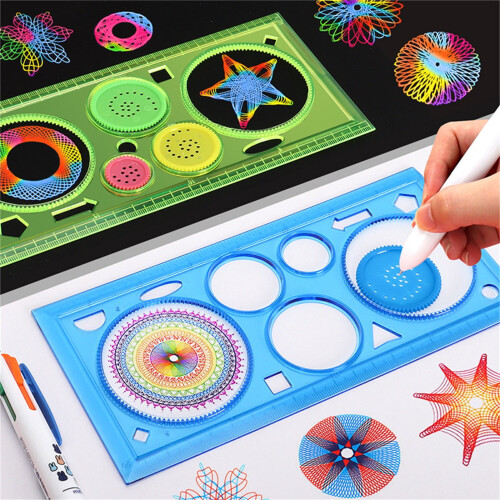 Circle Template Plastic Geometry Ruler Set 2