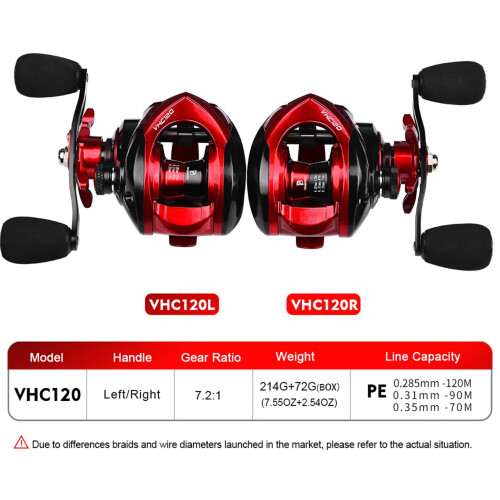 3+1 BB Μηχανισμοί Baitcaster 7.2: 1 Αναλογία Ταχυτήτων Μηχανισμοί Baitcasting με Μαγνητικό Φρένο 1