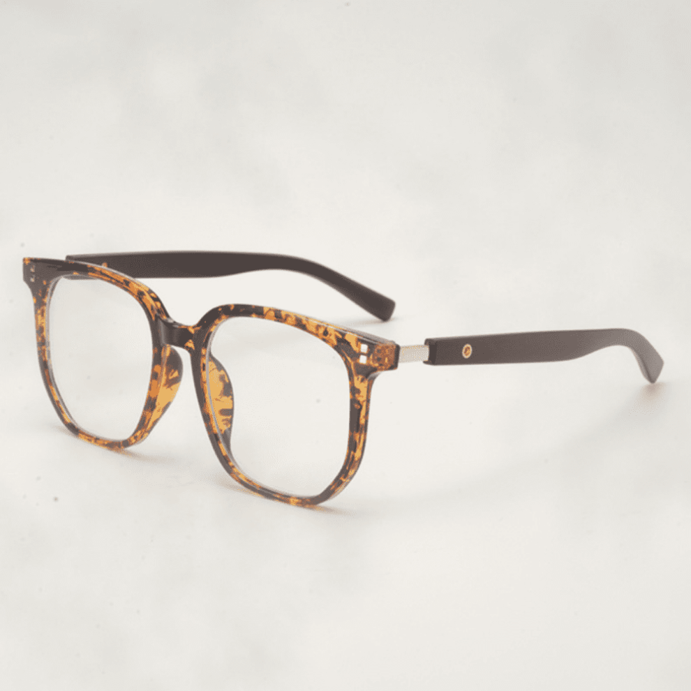 Retro Wood Grain Sunglasses Square Frame UV Protection