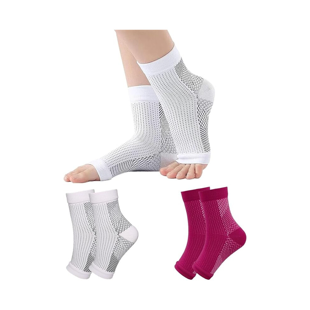 Compression Socks, Sweat-Wicking Breathable Compression Socks, Open Toe Foot Sports Running Pressure Socks (2 pairs)