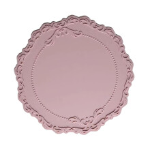 Round Silicone Placemat, Vintage Embossed Decorative Dish Mats Heat Resistant Waterproof Placemats for Dining Table, Silicone Lace Banquet Decoration