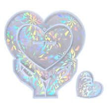 Stampo in silicone a forma di cuore olografico, stampo in resina epossidica, strumento per la creazione di decorazioni da tavolo.