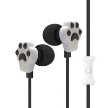 Cute Cat Wired Earbuds with Mic, Noise Isolating, Heavy Bass, 3.5mm Jack – Compatible with Samsung Galaxy, iPhone, Moto & Tablets