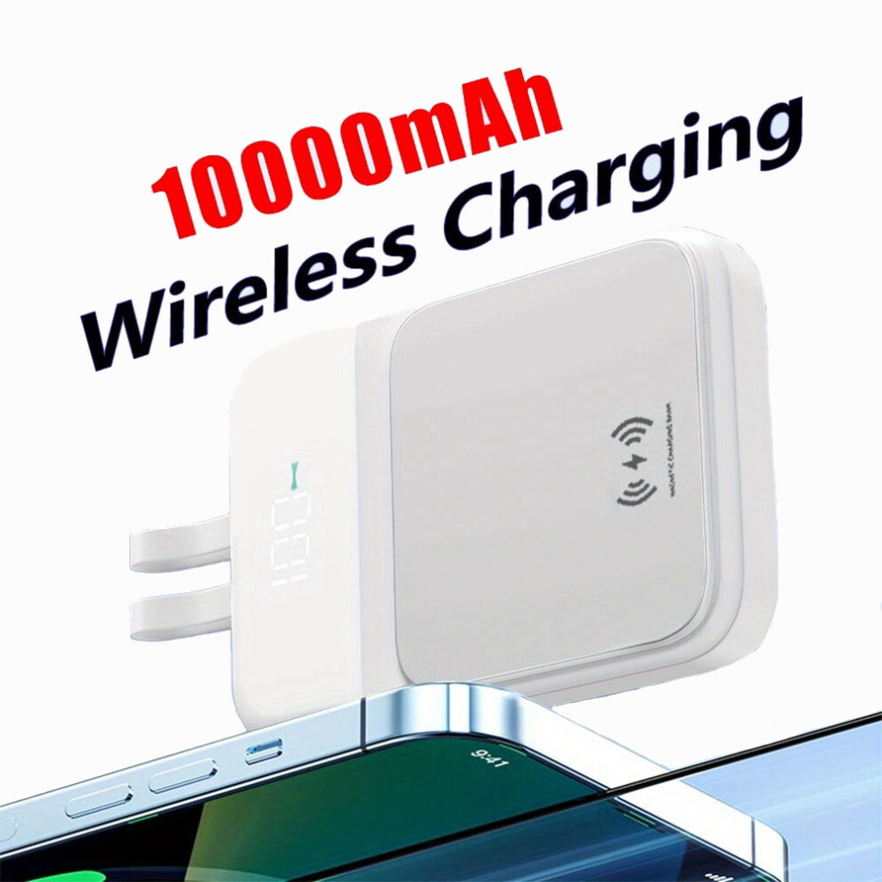 Magnetic Power Bank 10000Mah With 2 Cables, Led Display, Stand & 20W Pd Fast ChargingâCompatible With Iphone, Compatible With Samsung 9327961909724