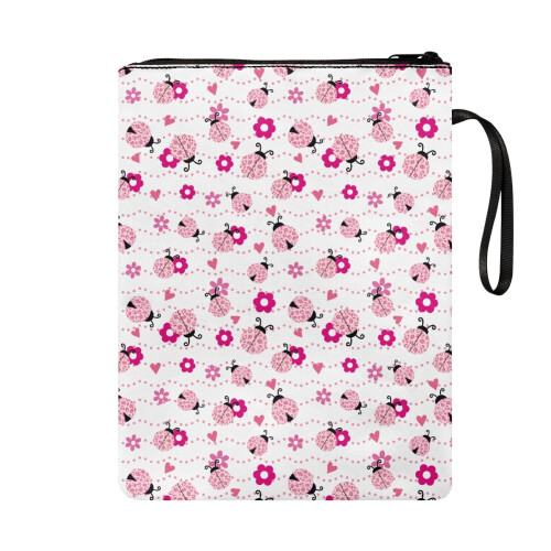 Ladybug floral book cover sleeve pouch 1pc 1