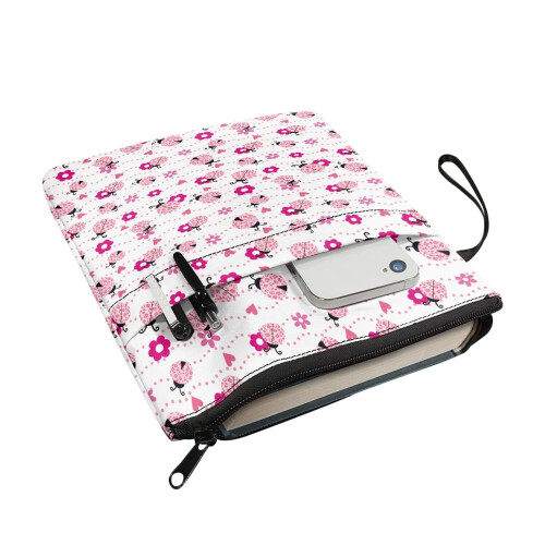 Ladybug floral book cover sleeve pouch 1pc 2