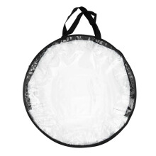 PVC Storage Bag - 24x24x7.9in Black Transparent Round Pouch, Waterproof Zippered Organizer for Small Items Storage
