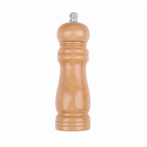 6-inch Manual Pepper Mill - Adjustable Grinder - Beechwood, Natural