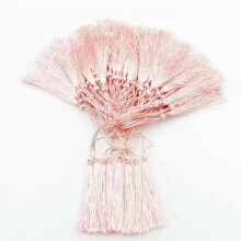 100pc 3'' DIY Craft Tassels Fringe Pendants Bookmark Bag Hanging curtain Decor-silver pink-sample 10pcs