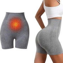 2025 Upgraded Version Pearl Moon Ion Shaping Shorts, Waist Micro Vibration Massage Shaping Shorts