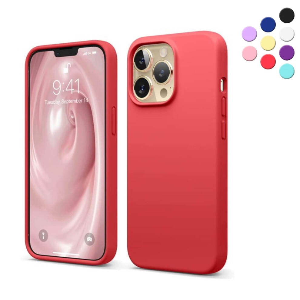 Silicone Case For Compatible With Iphone 13 Pro Max - Shock-Absorbent- Liquid Silicone Case Compatible With Iphone 13 Pro Max (6.7 Inch) Color Red 9130661154246