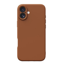 Shockproof Liquid Silicone iPhone 16 Case – Soft Anti-Scratch Microfiber Lining, Slim Drop Protection, Tan