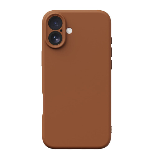 Shockproof Liquid Silicone iPhone 16 Case – Soft Anti-Scratch Microfiber Lining, Slim Drop Protection, Tan