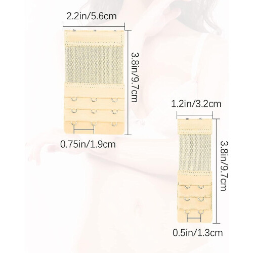 Bra Extender Women's Elastic 3 Rows 3 Hooks 6 Colors 2