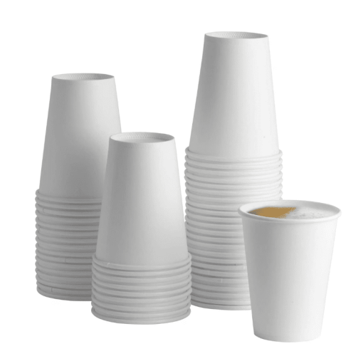 White Paper Cups 8oz Thickened Disposable 50 Pack