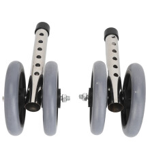 2 Pcs Walkers Replacement Wheels, 6 Gear Adjustable, Stainless Steel Legs