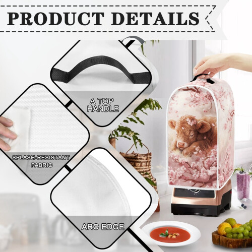 Highland Cattle Blender Cover Dustproof Lightweight 15.94"H 1