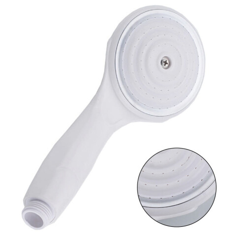 White handheld shower head ABS pressurized 1 piece