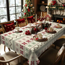 Christmas Tablecloth – Soft, Reusable, Easy-Care, 31.5in White – Compatible with Holiday & Photo Studio Decor