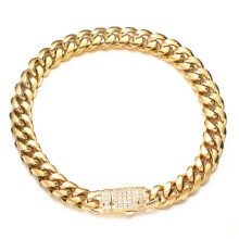 Men's Miami Cuban Link Bracelet, Gold-Plated Stainless