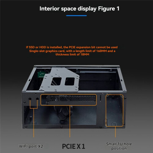 Computer Chassis Steel Construction Portable Saves Desktop Space Placement for Small Desk or Stand No ARGB 2