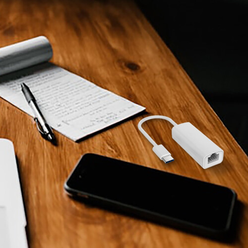 Προσαρμογέας USB-C σε Ethernet, ενσύρματη κάρτα δικτύου 100Mbps για φορητό υπολογιστή, tablet, 1