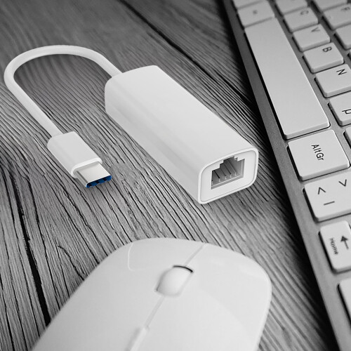 Προσαρμογέας USB-C σε Ethernet, ενσύρματη κάρτα δικτύου 100Mbps για φορητό υπολογιστή, tablet, 2