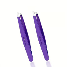 2 Pcs Precision Stainless Steel Tweezers, Durable Slant Tip Grooming Tool for Women Facial Hair Removal, Expert Hair Plucker Daily Beauty Essentials