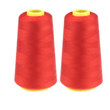 Season Clearance: 2-Pack 2300 Yards Red Polyester Sewing Thread – Compatible with家用缝纫机