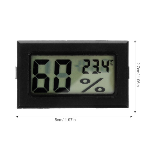 3Pcs Indoor Thermometer Hygrometer ABS Black 1