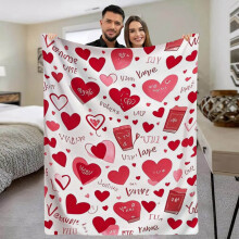 Valentine's Day Blanket – Super Soft Red Love Heart Throw, 52x59 Inch, Cozy Winter Gift for Girlfriend/Wife/Couple, Compatible with Couch, Bed &