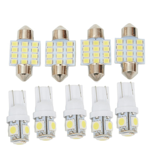 Set di 13 lampadine a LED bianche per interni auto, plafoniere e targa. 1