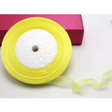 50 Yards 1/2" (12mm) Wedding Crafts Sheer Organza Ribbon Color Choice-Yellow
