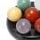 7 Stück Chakra-Steine mit Obsidianbasis - 2 cm Steine 7