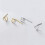 925 Sterling Silver Heart Stud Earrings Gold 1 Pair 5