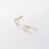 925 Sterling Silver Heart Stud Earrings Gold 1 Pair 6