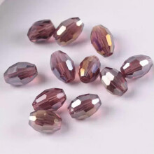 Rugby Oval Faceted Crystal Glass Beads 8x6mm 30pcs
