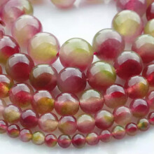 Watermelon Crystal Round Beads Natural Stone Strand 4mm to