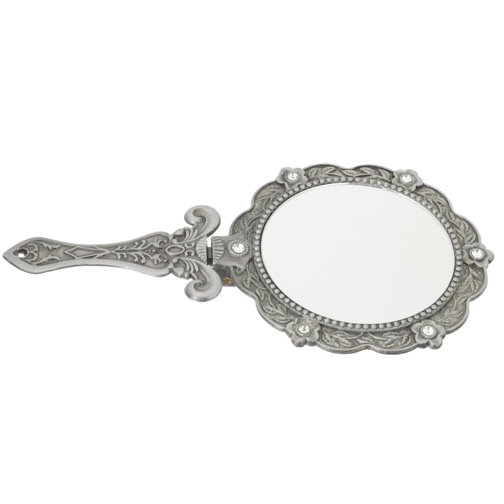 Pink Makeup Mirror Base Hand Held Mirror Vintage Mirror Travel Miss 14.5x7.6cm