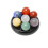 7 Stück Chakra-Steine mit Obsidianbasis - 2 cm Steine 11