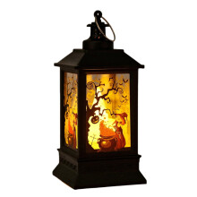 Draagbare Halloweenlantaarn – Zwart spookhand-/pompoenontwerp, plastic hanglamp voor thuis, kamperen, spookhuis, bar en kamerdecoratie (Type4)