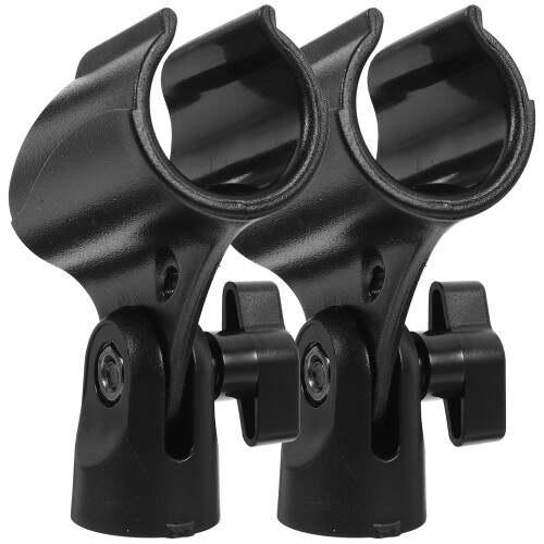 2-Pack Microphone Clip Holder Mic Clamp Stand Mount for Studio and Live Performance 2
