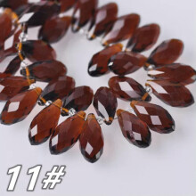 Perles pendentifs en cristal facetté en forme de larme - 12 x 6 mm, 16 x 8 mm, 20 x 10 mm, 25 x 12 mm - 11# Brun foncé - 20 x 10 mm (10 pièces)