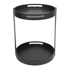 360 Rotating Carbon Steel Spice & Cosmetic Organizer – 2‑Tier Round Turntable Rack for Kitchen Countertop