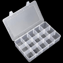 15-Grid Plastic Craft Organizer Box with Adjustable Dividers, Compatible with Beads & Small Parts