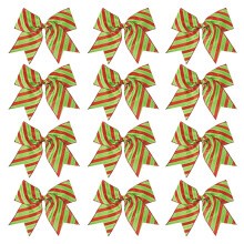 12pcs 6" Red/Green Glitter Stripe Christmas Bows for Tree, Gifts, Wreaths, Garland – Holiday Decoration (Compatible with Xmas Decor)