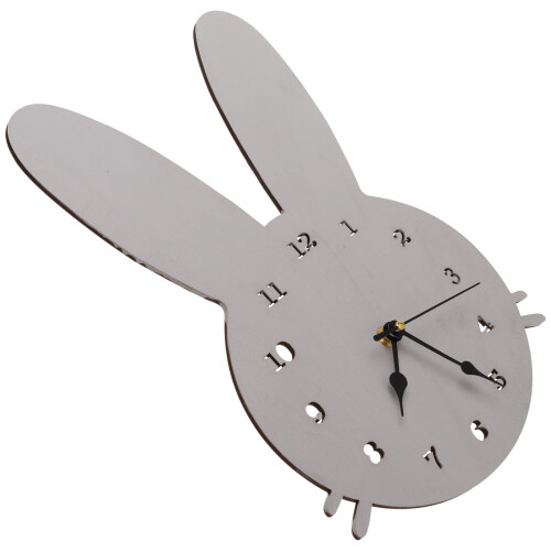 Wall Clock Grey Wood Plastic Modern 13.6x8.7 in 1 Pack