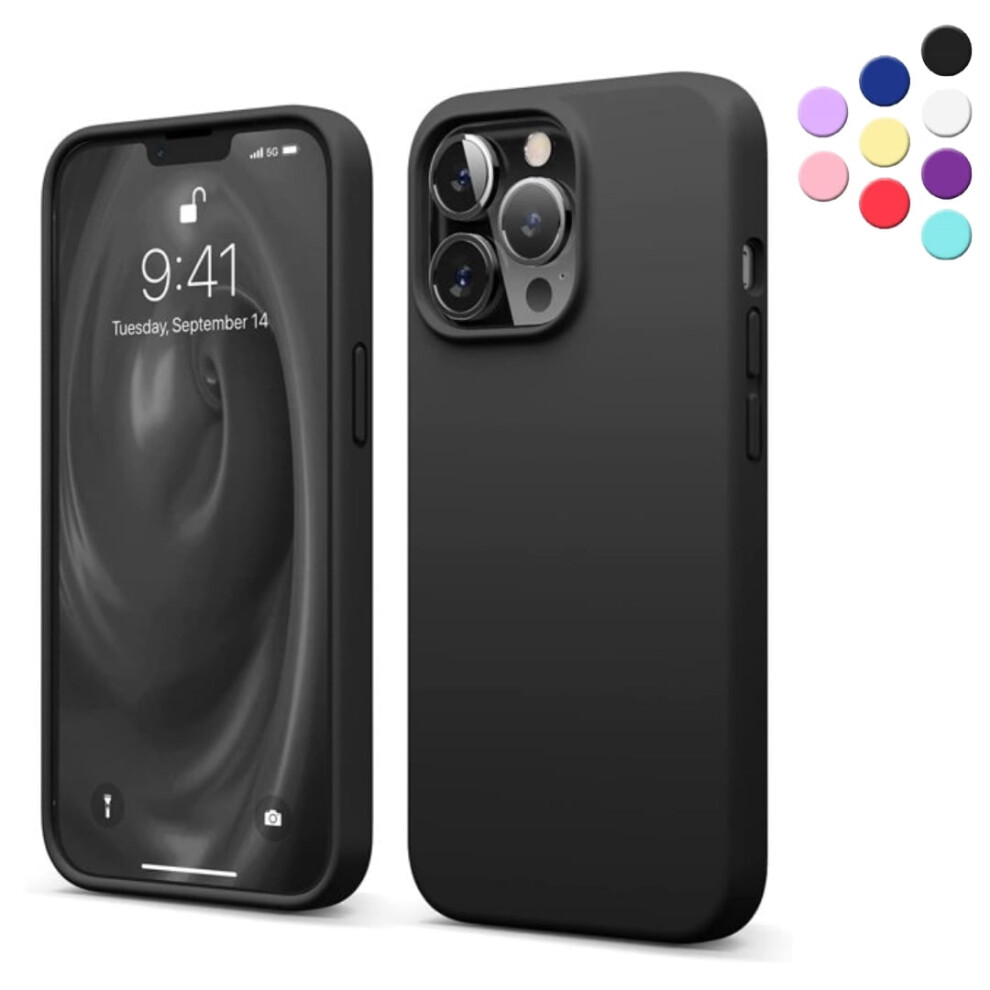 Silicone Soft Case Designed For Compatible With Iphone 13 Pro Max Shockproof Durable Slim Fit, Black 9130661154734