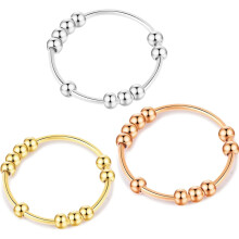 3pcs/lot Fidget Ring for Women, Worry Anxiety Rings Beads Fidget Spinner Rings for Men Woman